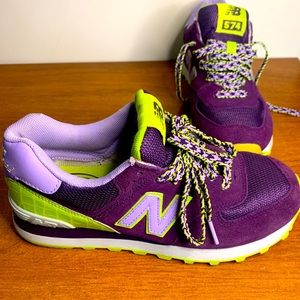 New Balance 574 WL574BFF Size 8 Purple, Green